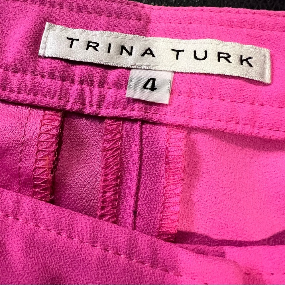 Trina Turk Daulton Crepe High Waisted Trina Pink shorts size 4 - Picture 11 of 15